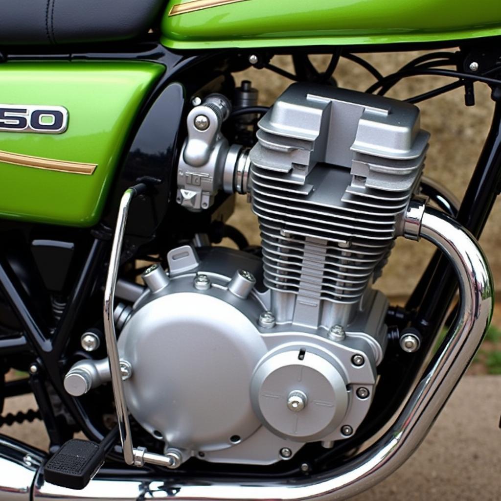 Detailansicht des Kawasaki GT 550 Motors