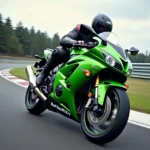 Kawasaki ZX6R Höchstgeschwindigkeit auf der Rennstrecke