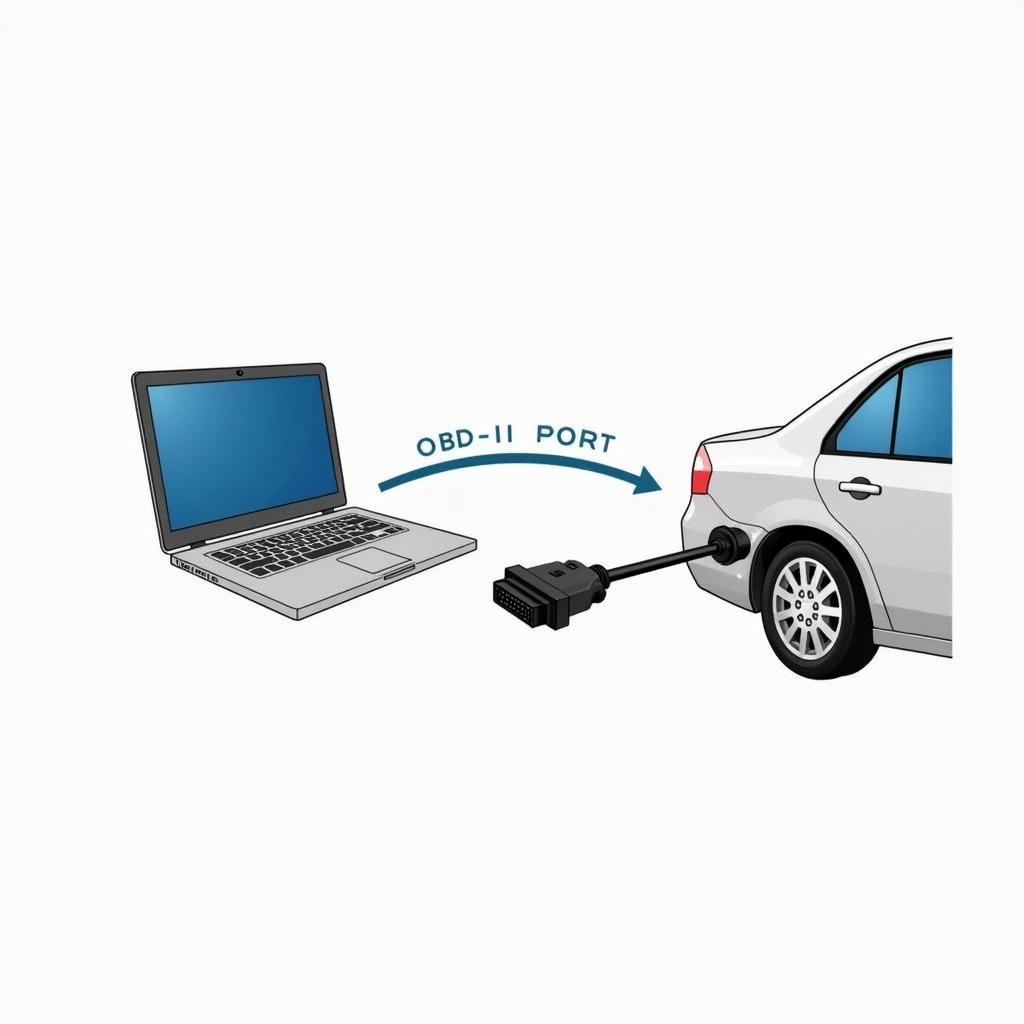 Collegamento software diagnosi auto al laptop