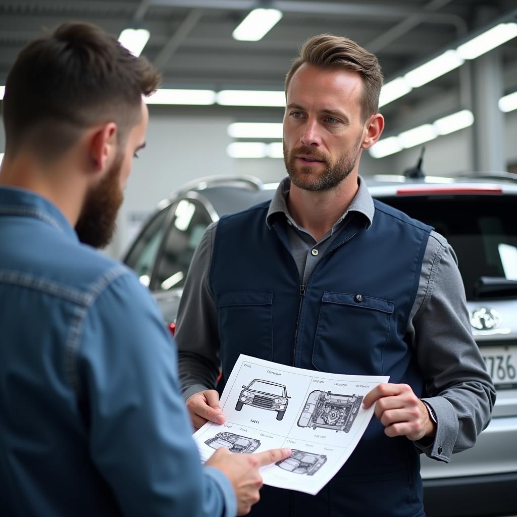 Kfz Serviceberater berät Kunden