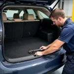 Reparatur eines Kofferraumbodens im Ford Focus