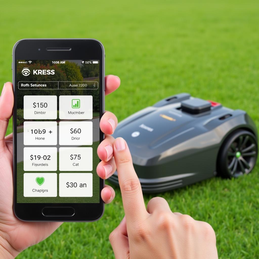 Steuerung des Kress Mähers über eine Smartphone-App