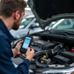 Autoreparatur Diagnose mit modernem Diagnosegerät