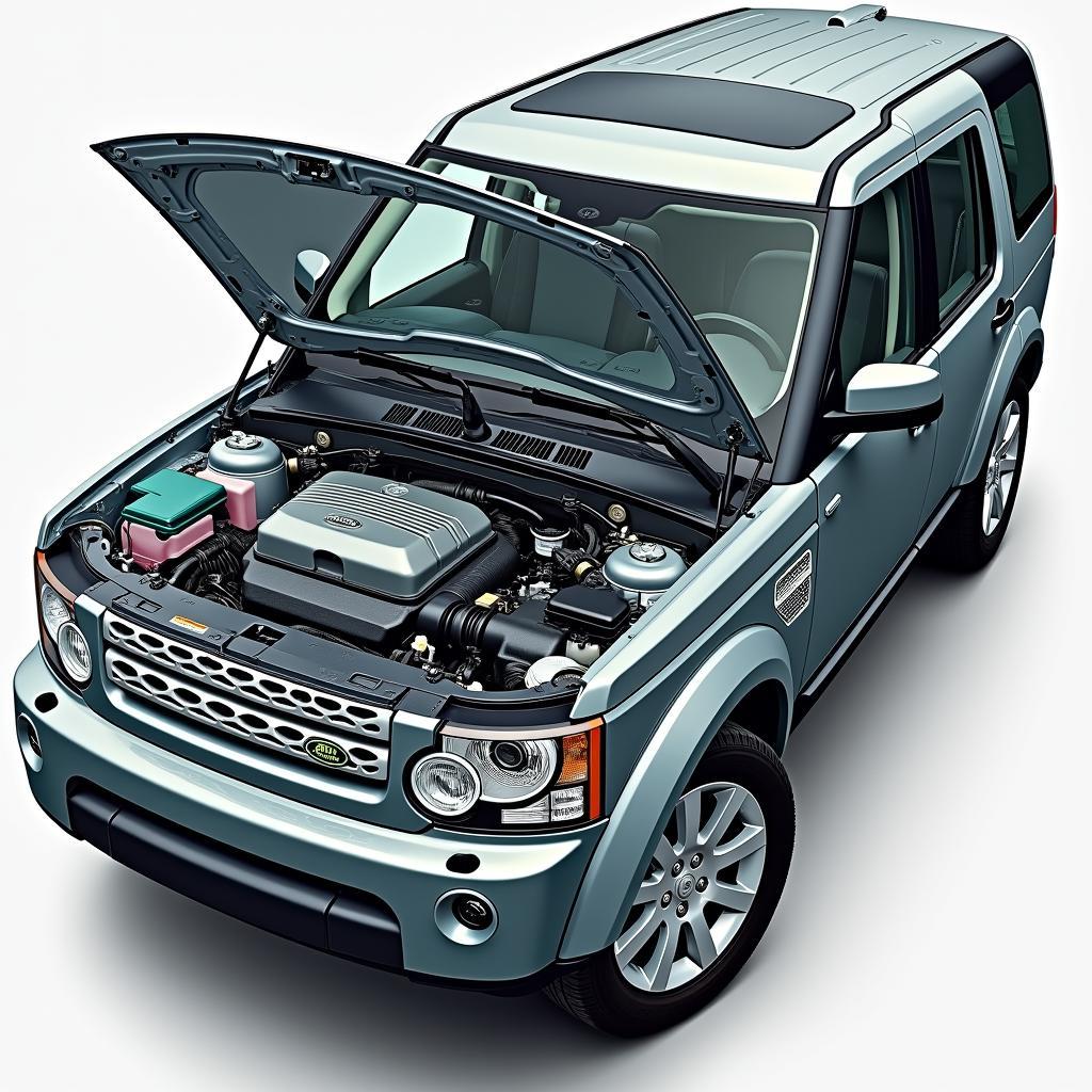 Land Rover LR4 Motorraum Übersicht