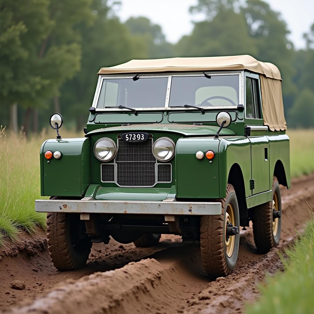 Land Rover Series I Geländewagen im Einsatz