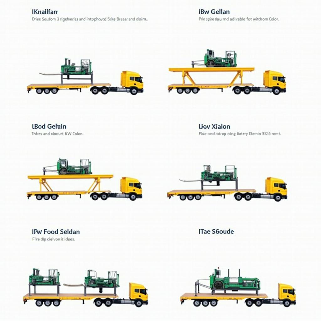 Verschiedene Typen von LKW Maschinentransportern