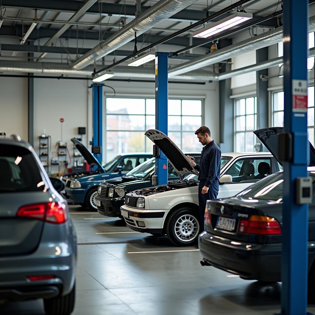 Moderne Autowerkstatt im Lohner Autohandel