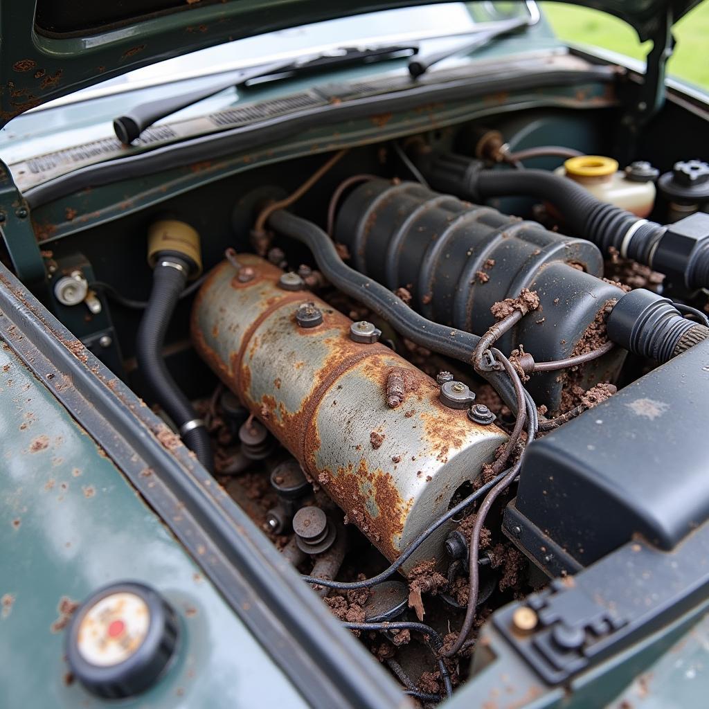 Marder Schaden im Motorraum eines VW