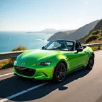 Mazda MX-5 in grüner Farbe im Sonnenlicht