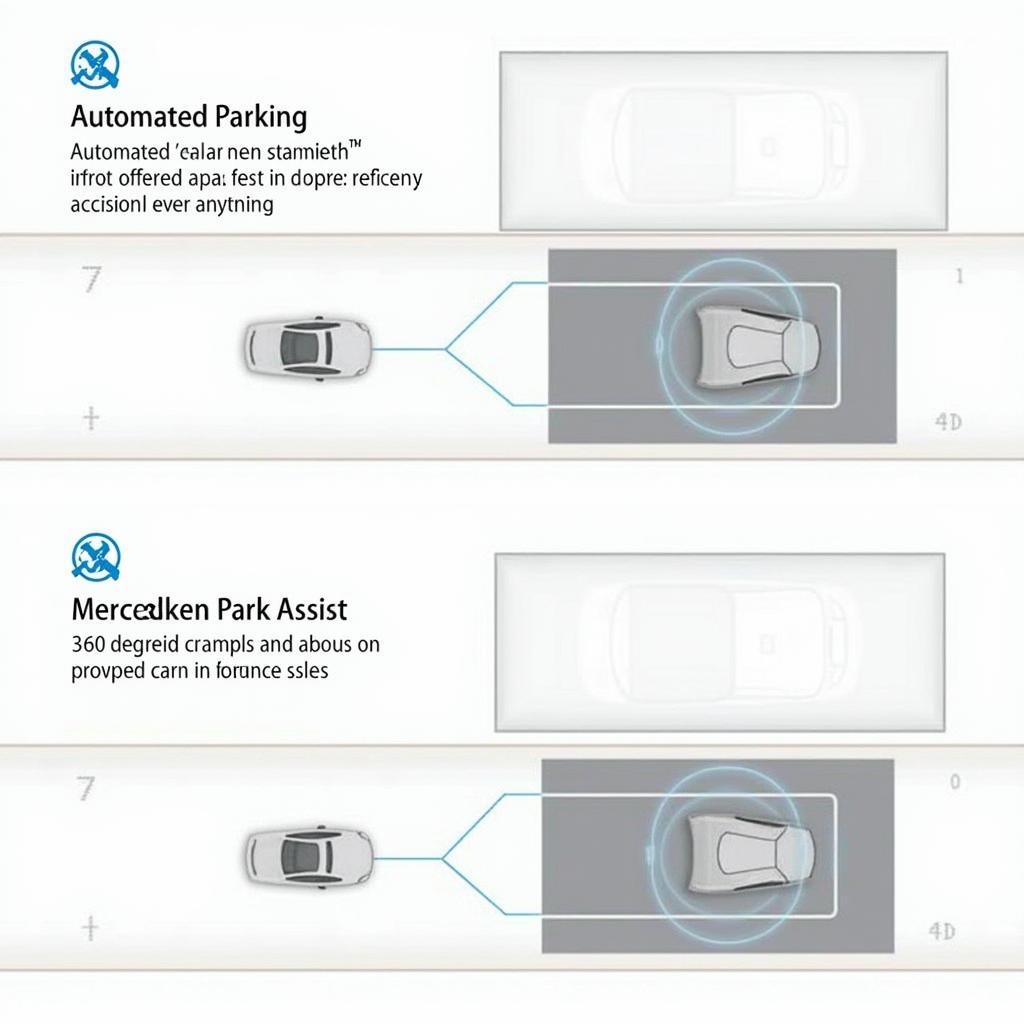 Unterschiedliche Varianten des Mercedes Park-Assistenten