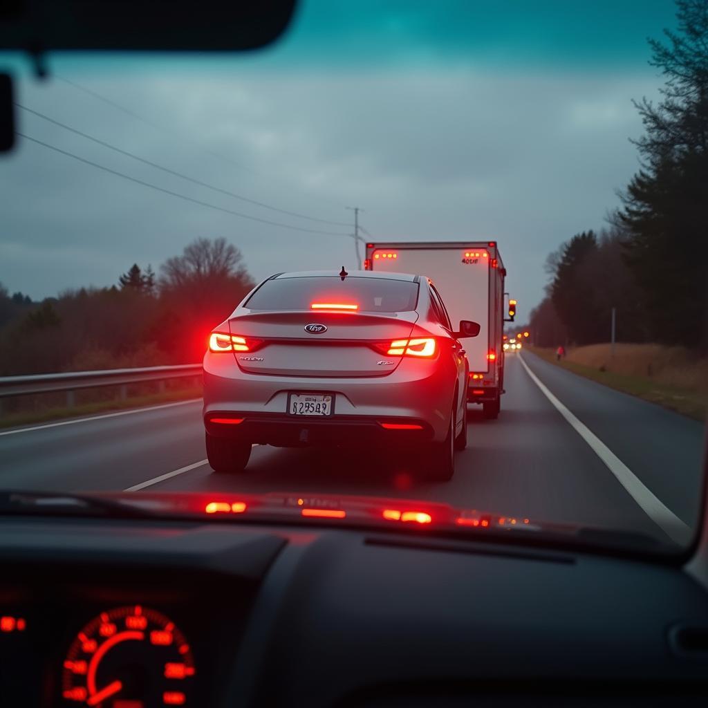 Geschwindigkeitsüberschreitung mit Anhänger: Ein rotes Blitzlicht signalisiert eine mögliche Übertretung.