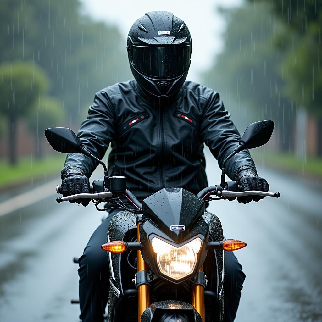 Motorrad Gore-Tex Jacke im Regen