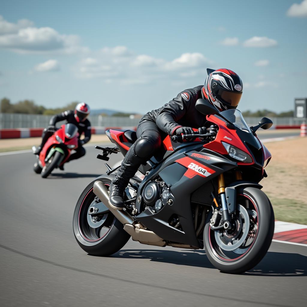 Motorrad-Sicherheitstraining auf einer Rennstrecke