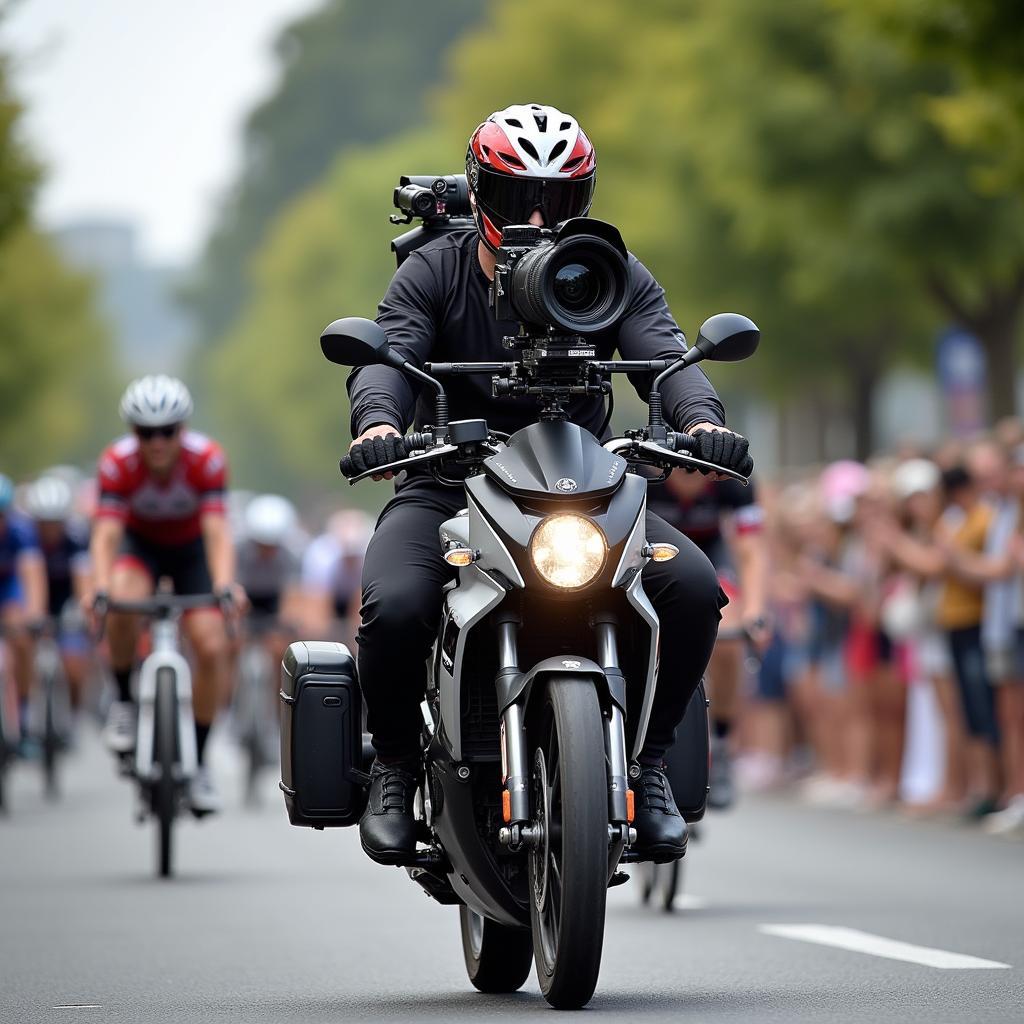 Kru kamera di motor Tour de France