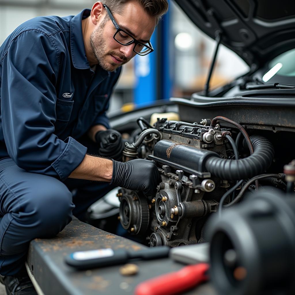 Reparatur eines Ford Focus Motors