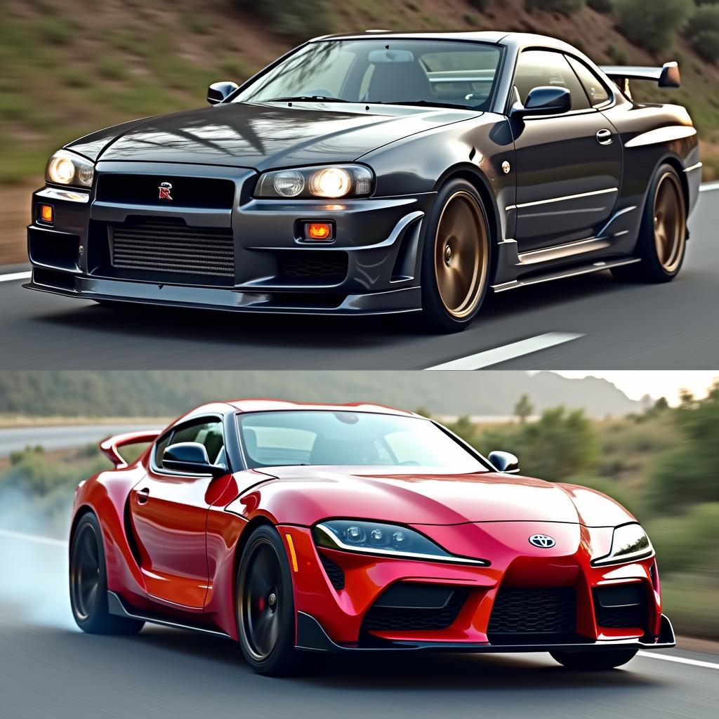 La Nissan Skyline e la Toyota Supra, due auto iconiche di Fast and Furious.