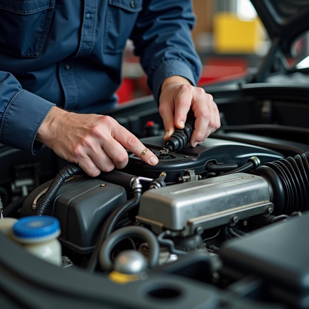 Auto Reparatur mit verschiedenen Werkzeugen