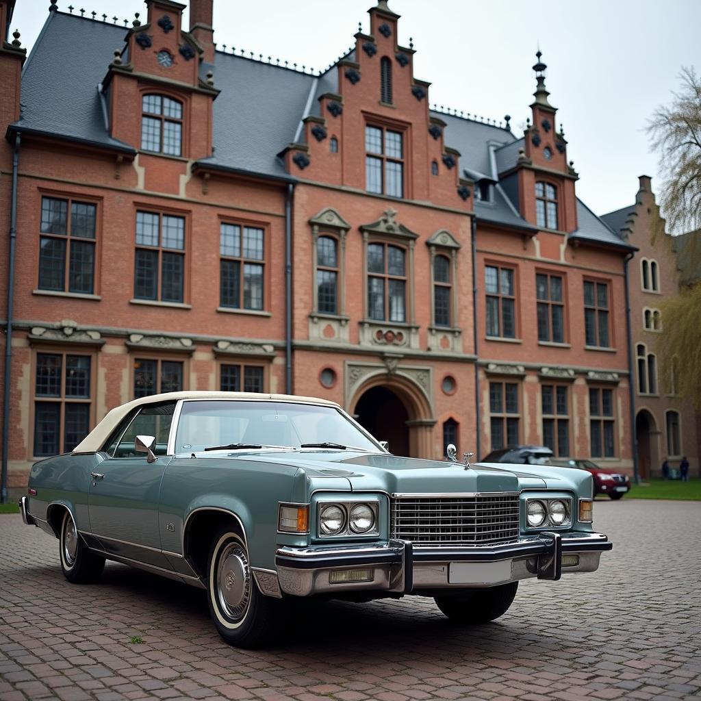 Oldtimer in Lübeck vor historischer Kulisse