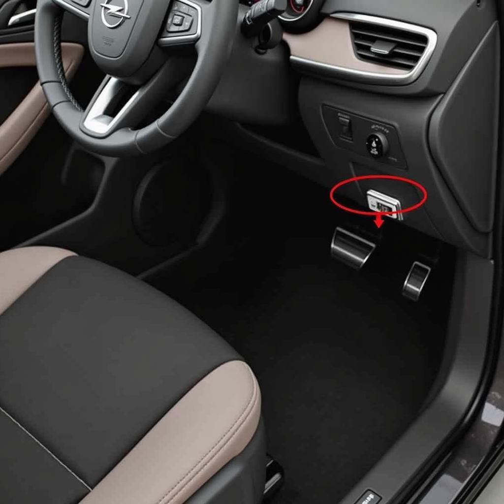 OBD-Stecker Position im Opel Grandland X