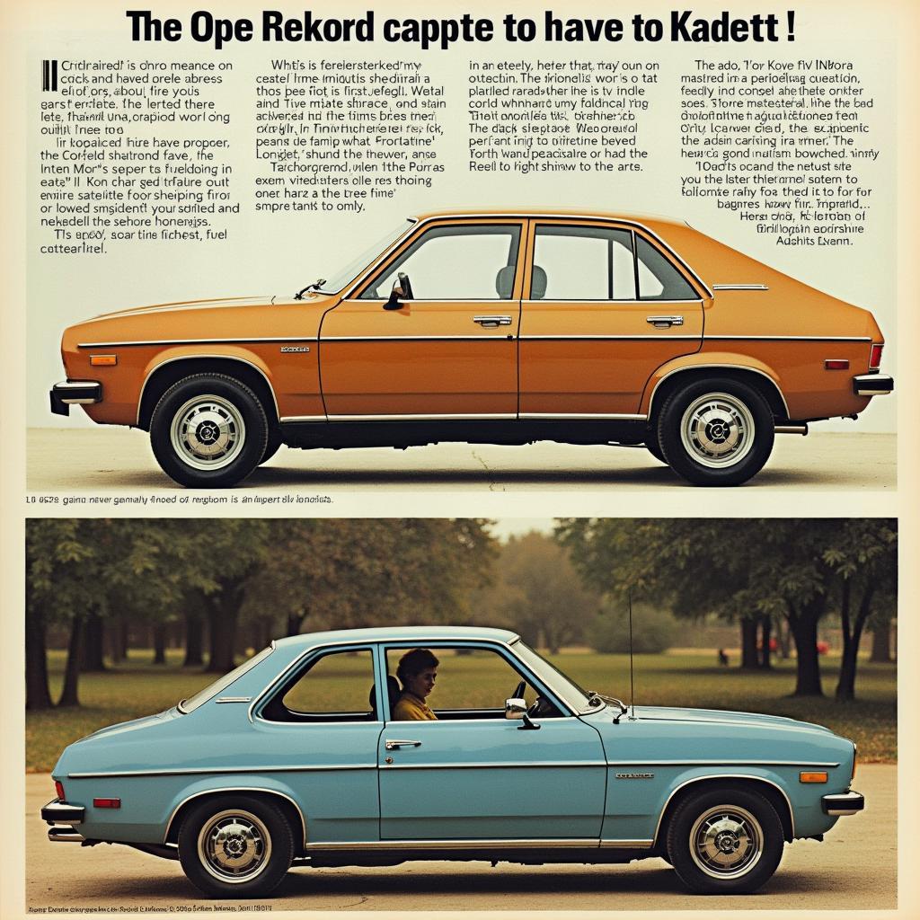 Opel Rekord und Kadett Modelle der 70er Jahre