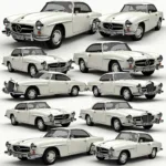 Historische Mercedes-Benz Modelle in Polar White