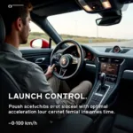 Porsche 0-100 mit Launch Control: Ein Fahrer nutzt die Launch Control Funktion in einem Porsche, um die optimale Beschleunigung zu erreichen.