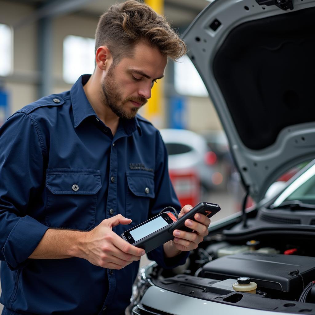 Powerbank in der Autowerkstatt: Ein praktisches Werkzeug für Automechaniker.