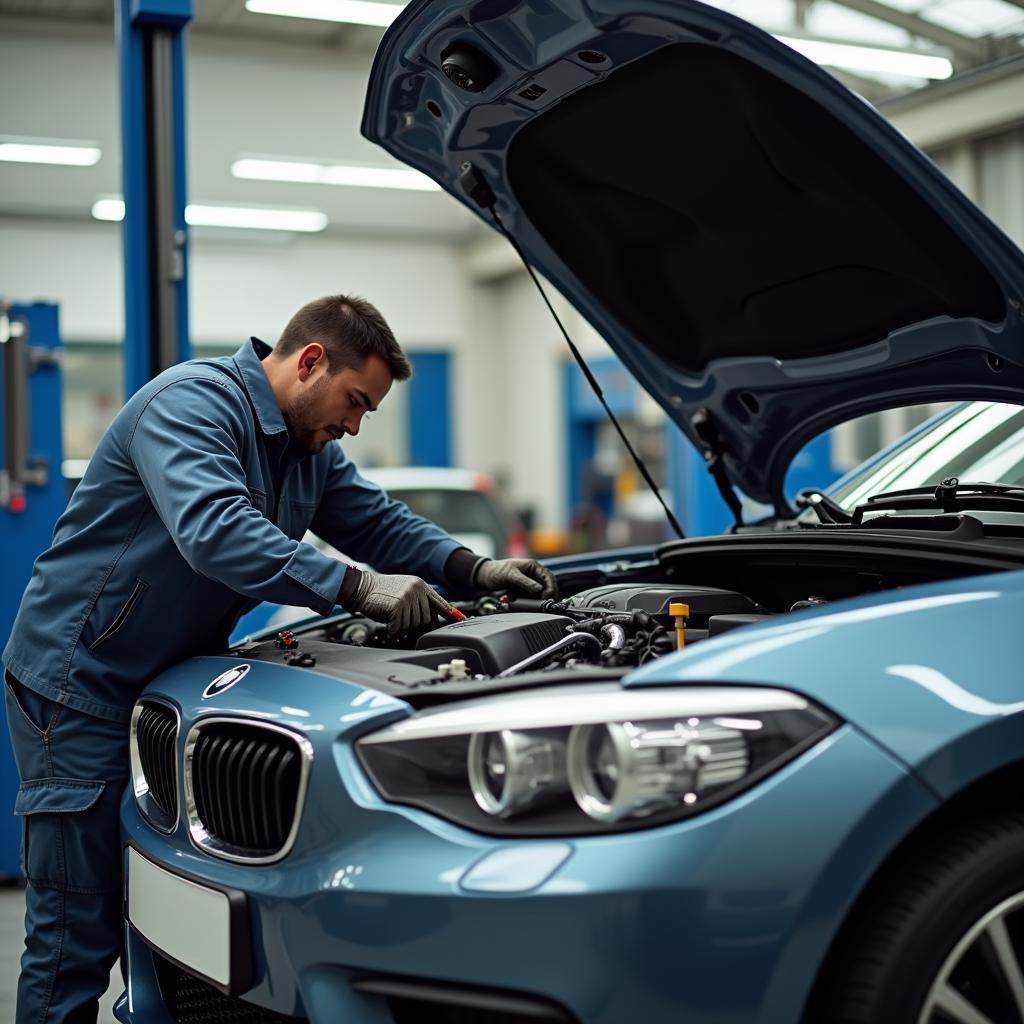 Autoreparatur in einer professionellen Werkstatt