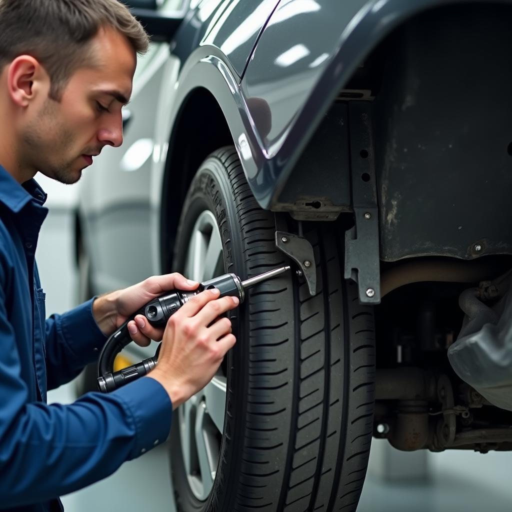 Reparatur eines Strukturschadens am Fahrzeug