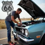 Autoreparatur unterwegs auf der Route 66