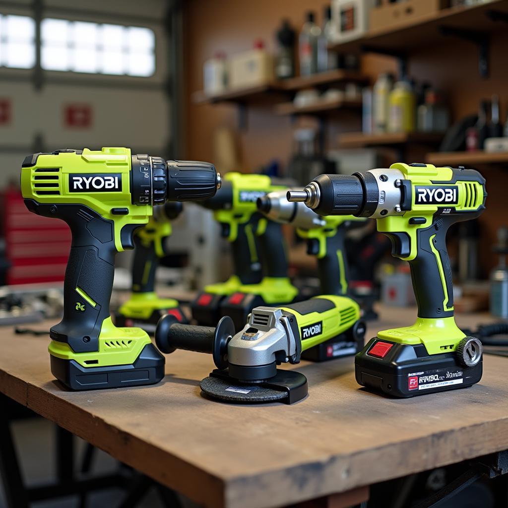 RYOBI Werkzeug in der Autoreparatur