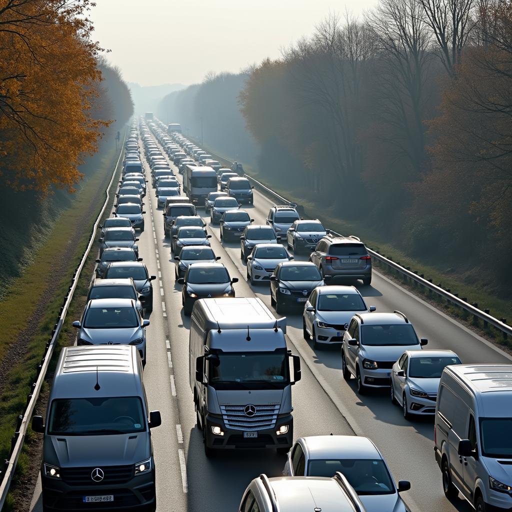 Stau auf der Südwesttangente: Häufige Ursachen wie Baustellen und hohes Verkehrsaufkommen.