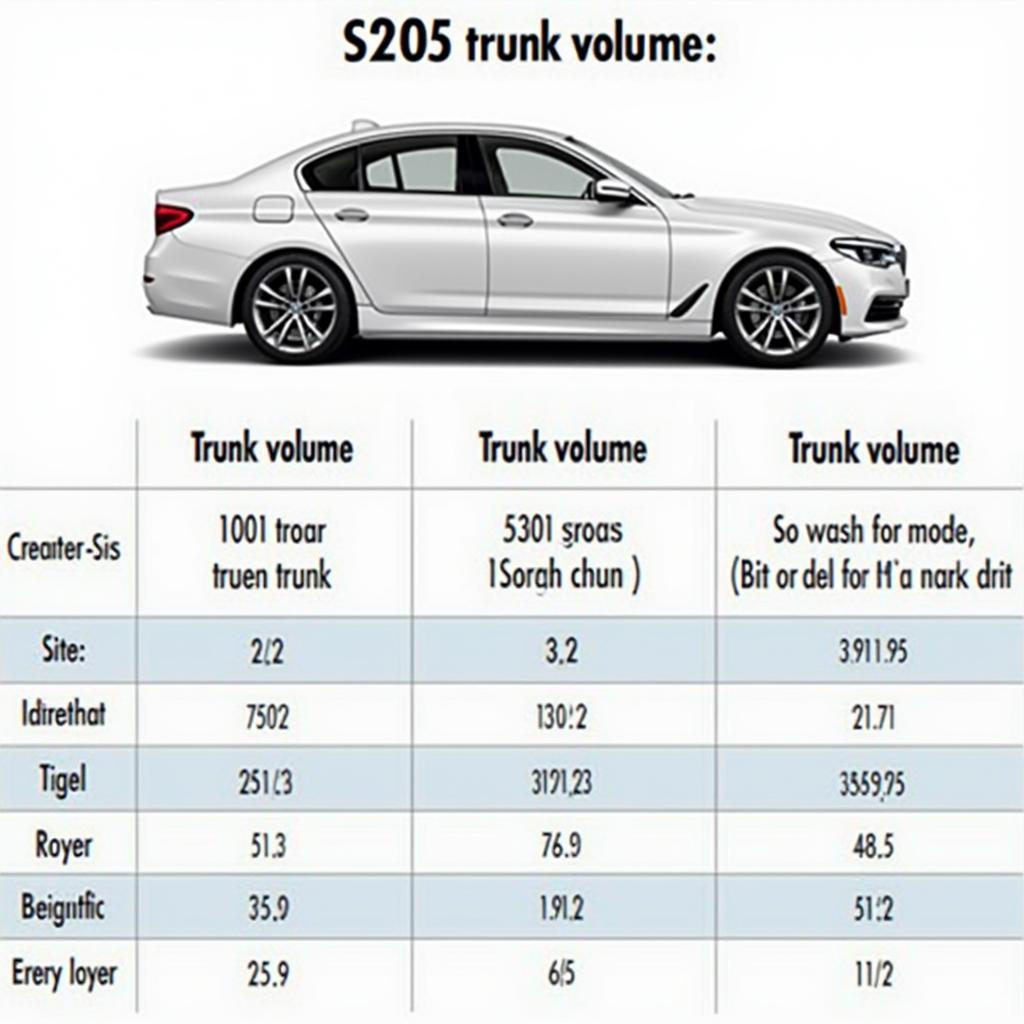 S205 Kofferraumvolumen Vergleich mit anderen Modellen