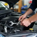 Selbst Reparatur am Auto mit Werkzeug