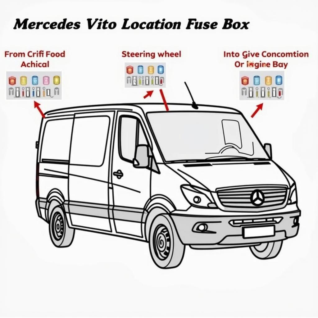 Emplacement de la boîte à fusibles Mercedes Vito