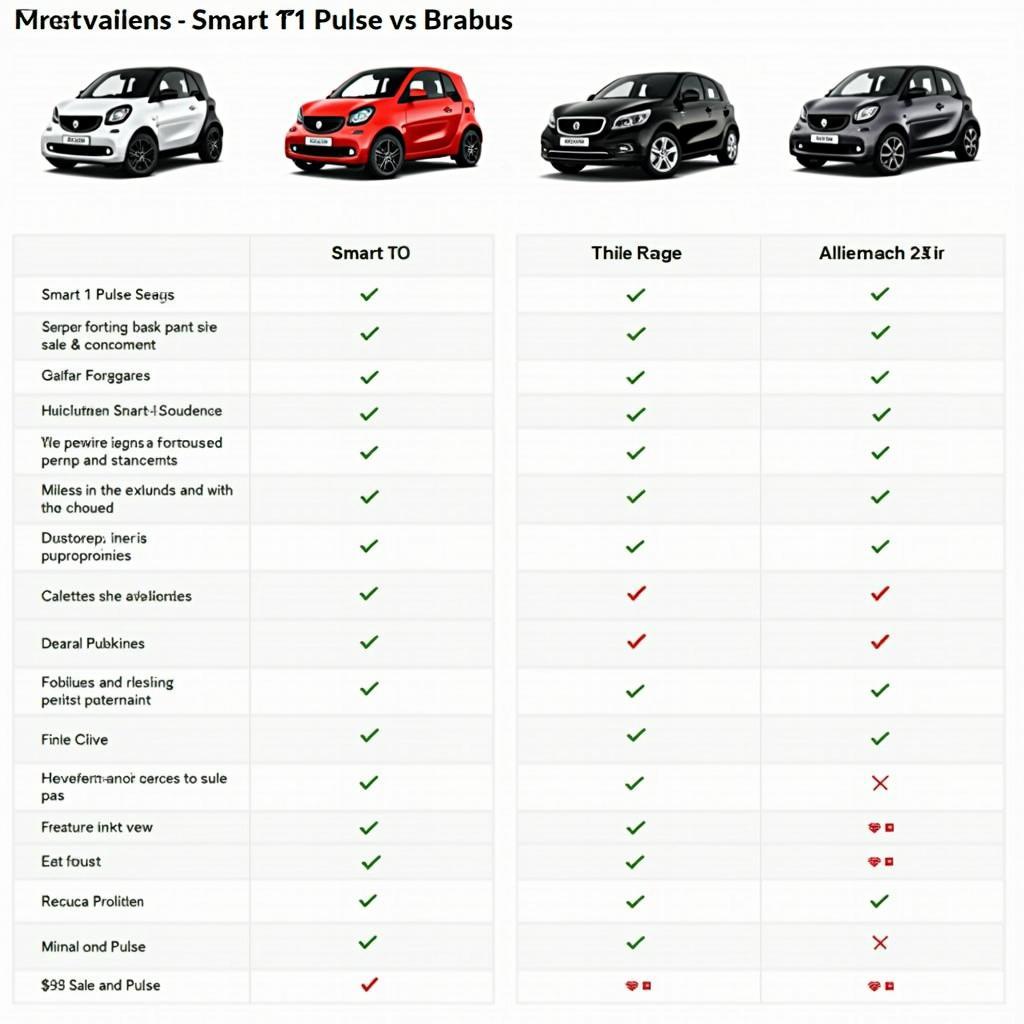 Smart #1 Pulse vs. Brabus sammenligningstabel