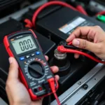 Starterbatterie Spannung messen mit einem Multimeter