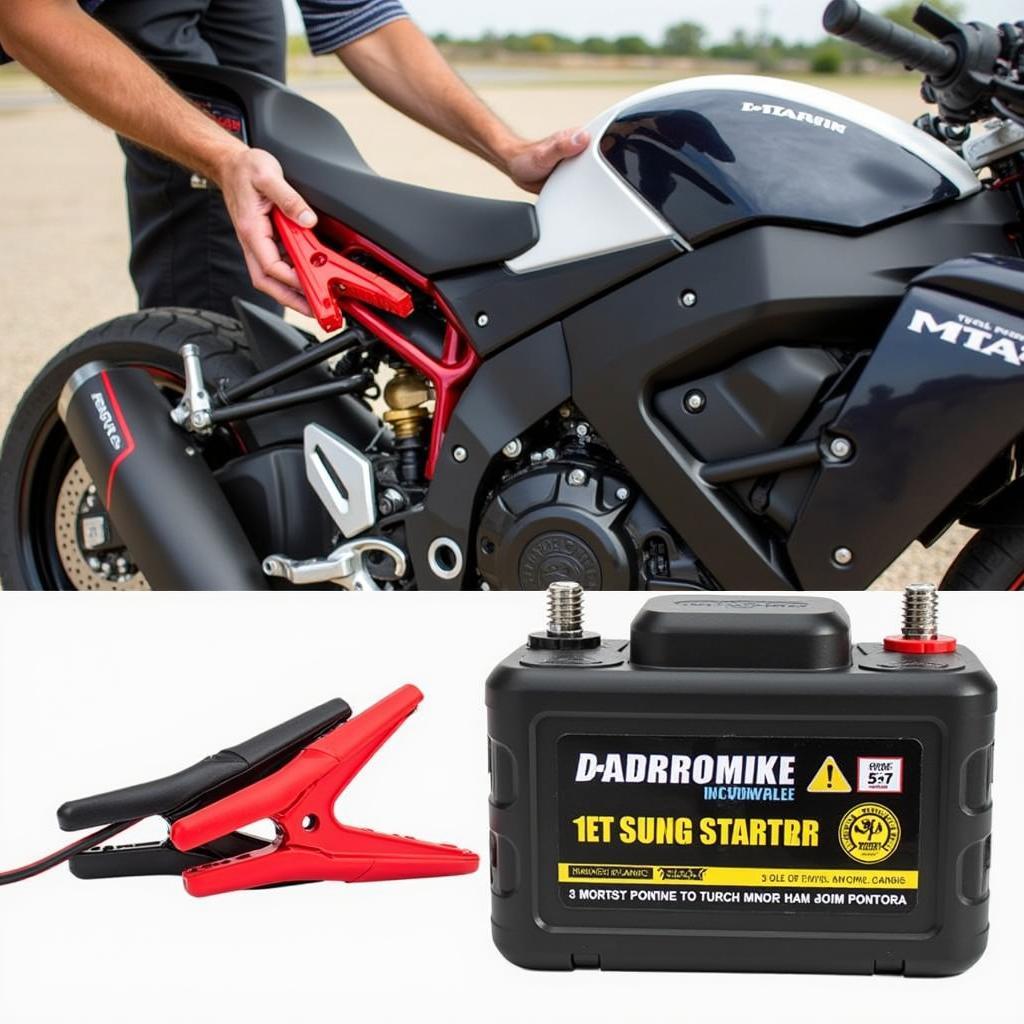 Jump starting a motorcycle