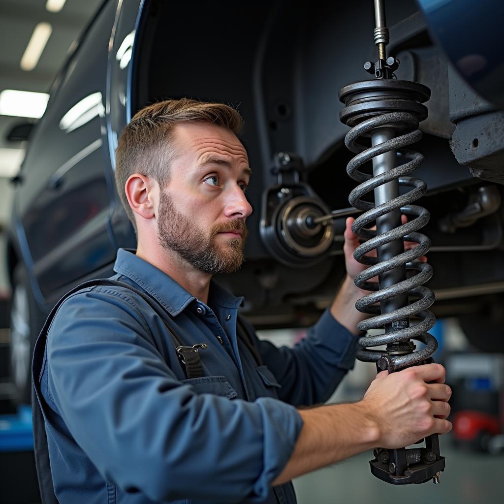 Stoßdämpfer Reparatur in der Werkstatt