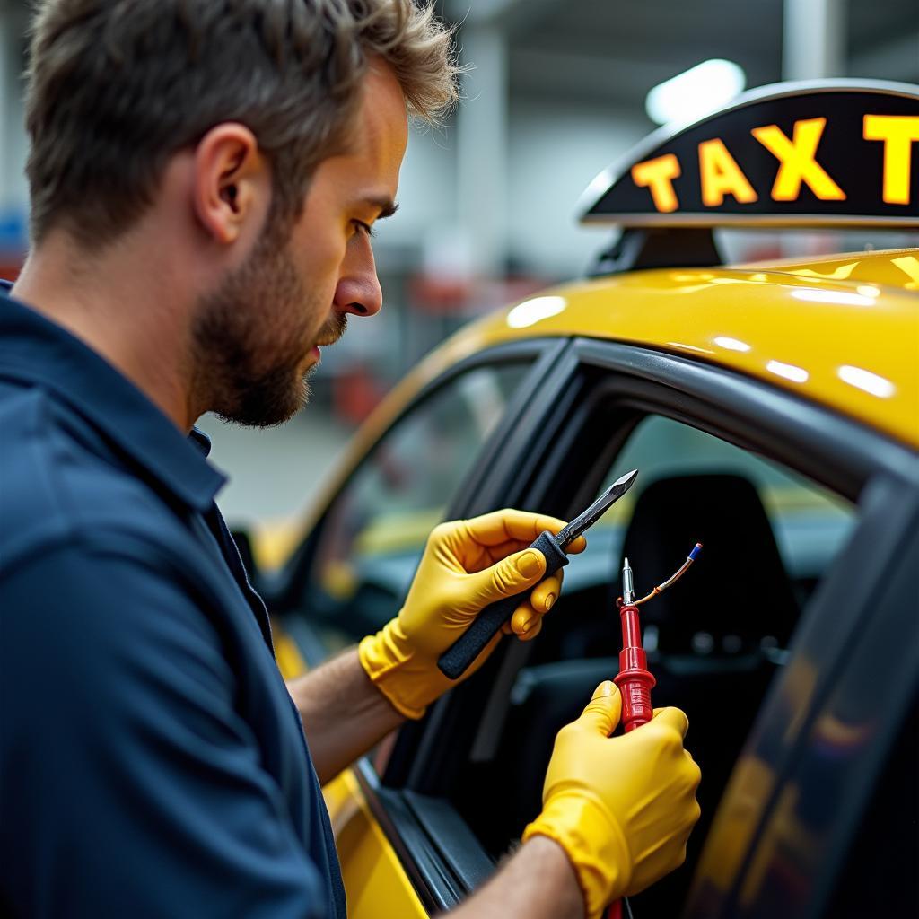 Tipps zur Reparatur eines blinkenden Taxi Schilds