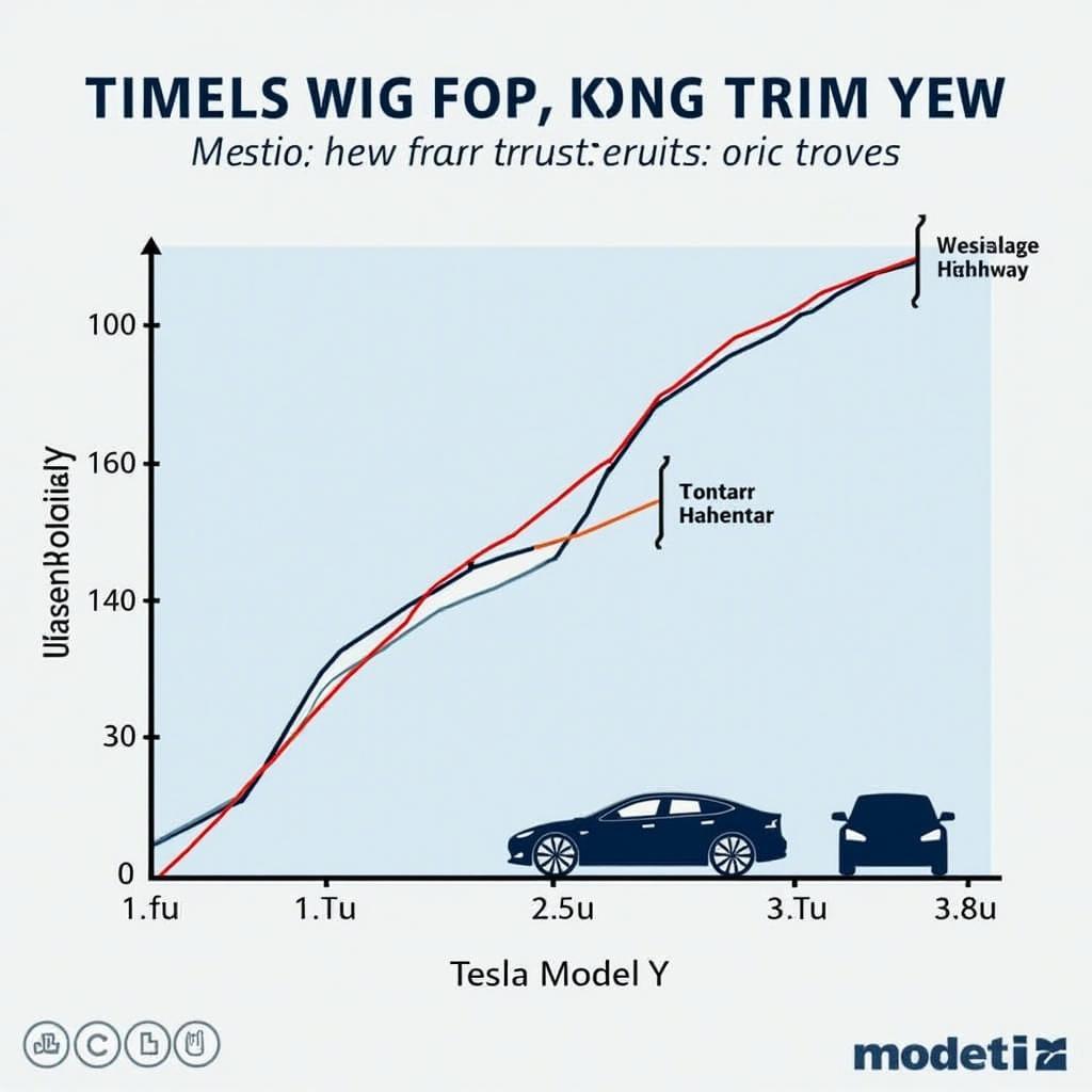 Tesla Model Y Verbrauch in Relation zur kW Leistung: Eine grafische Darstellung des Zusammenhangs zwischen Leistung und Energieverbrauch.