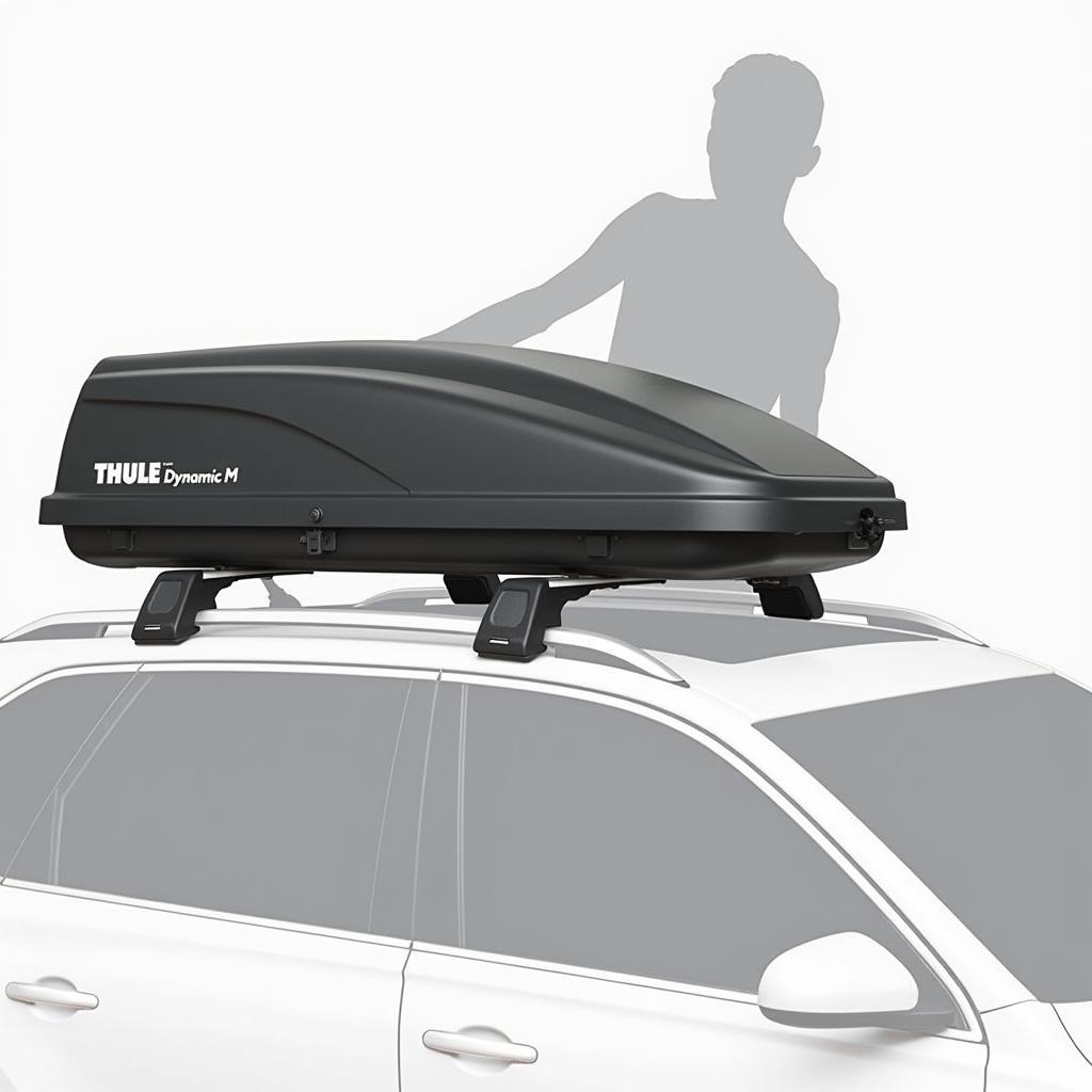 Thule Dynamic M Dachkoffer Montage auf einem Autodachträger