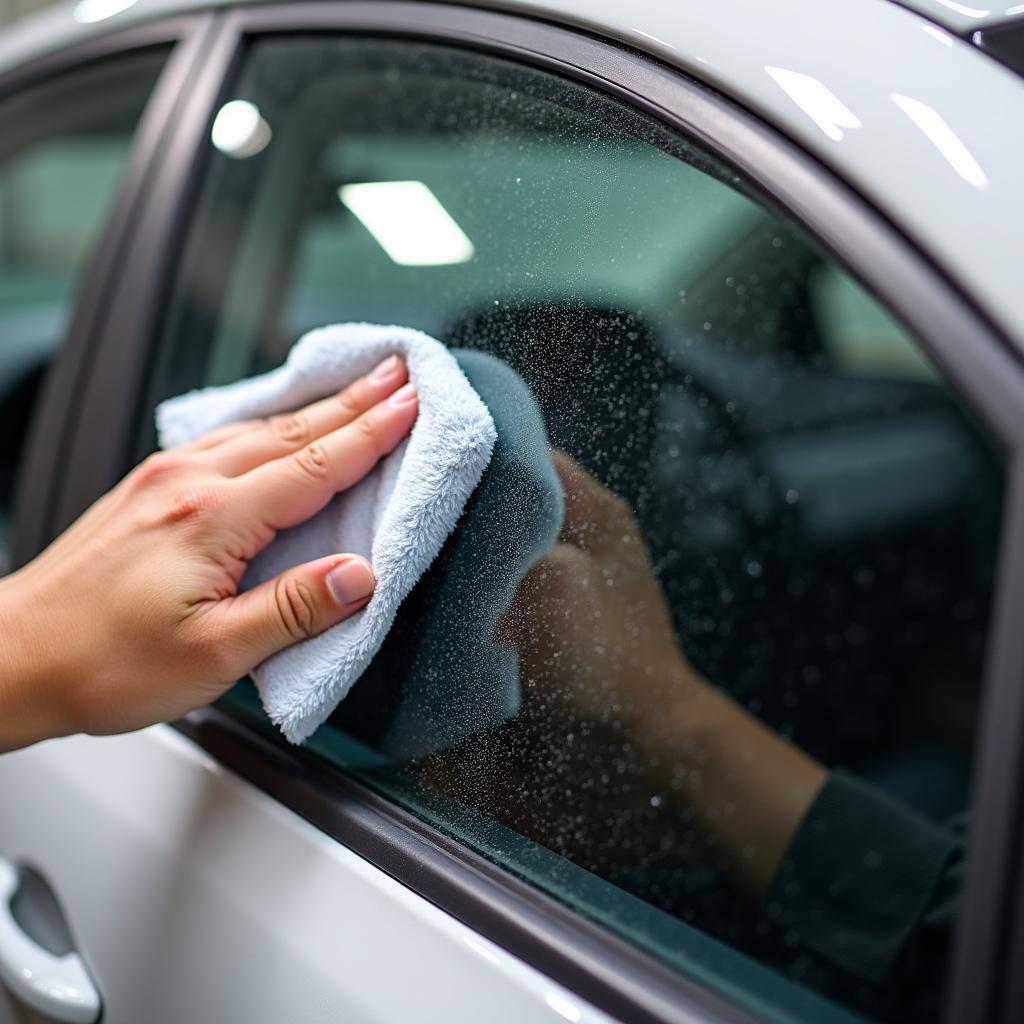 Vorbereitung der Autoscheibe für die Tönungsfolie