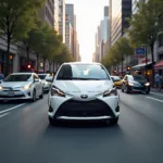 Toyota Yaris Hybrid im Stadtverkehr