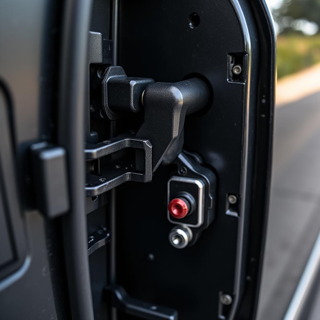 Türriegel Schwarz im Auto