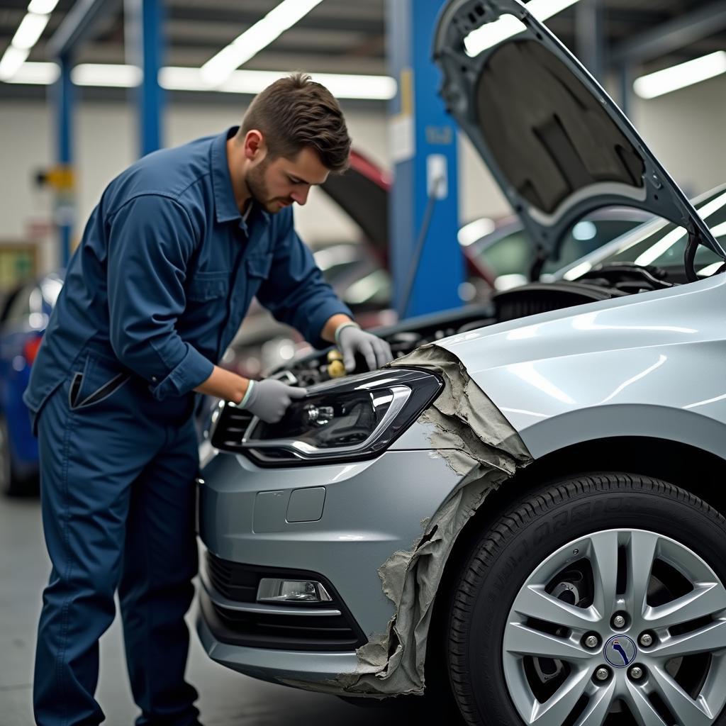 Auto Reparatur in einer Werkstatt in Franken