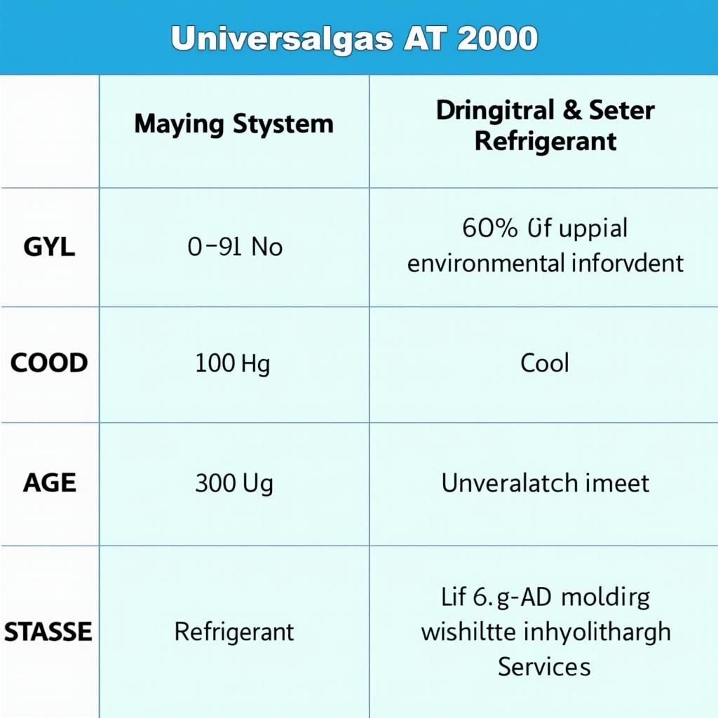 Vergleich von Universalgas AT 2000 mit anderen Kältemitteln