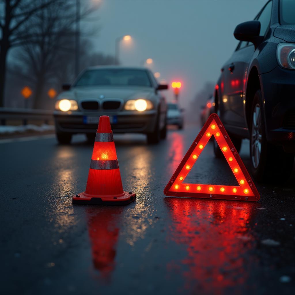 Unfallstelle abgesichert als Verkehrshindernis 7