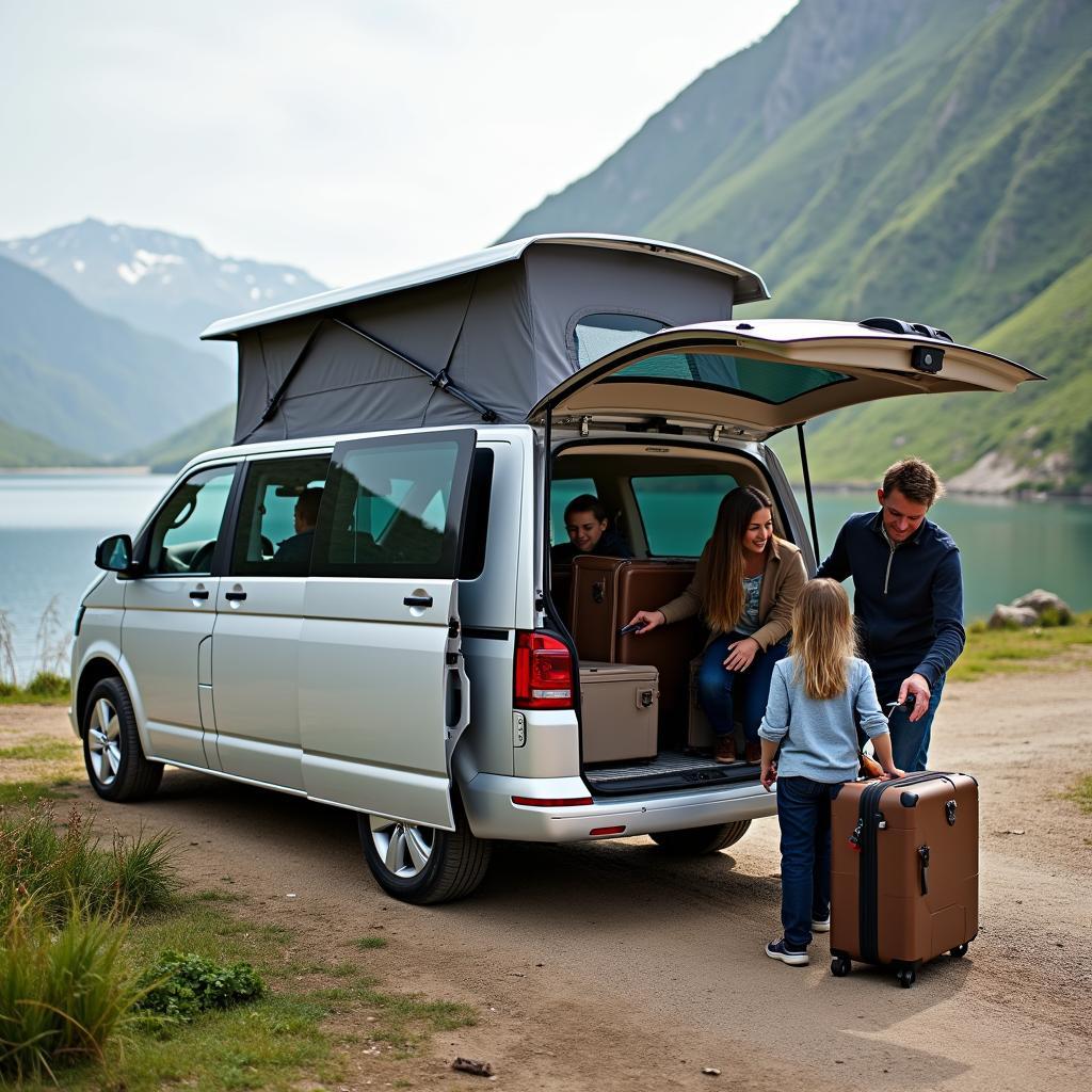 Volkswagen T5 Caravelle als Familienvan: Geräumig, komfortabel und ideal für lange Reisen.