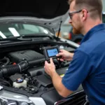 Diagnose im Motorraum eines Volvo SC60